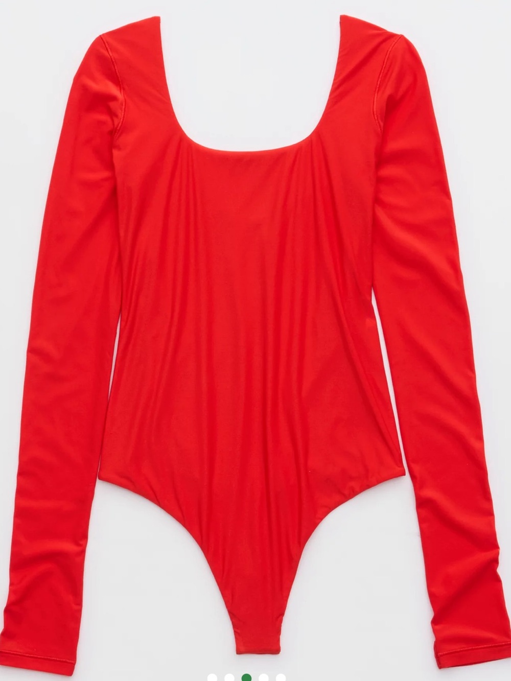 Aerie Smoothiez Red Long Sleeve Seemless Bodysuit